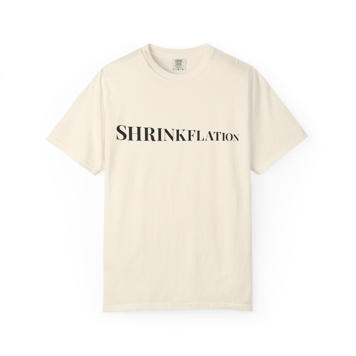 Shrinkflation Tee — Garment-Dyed Heavyweight Cotton